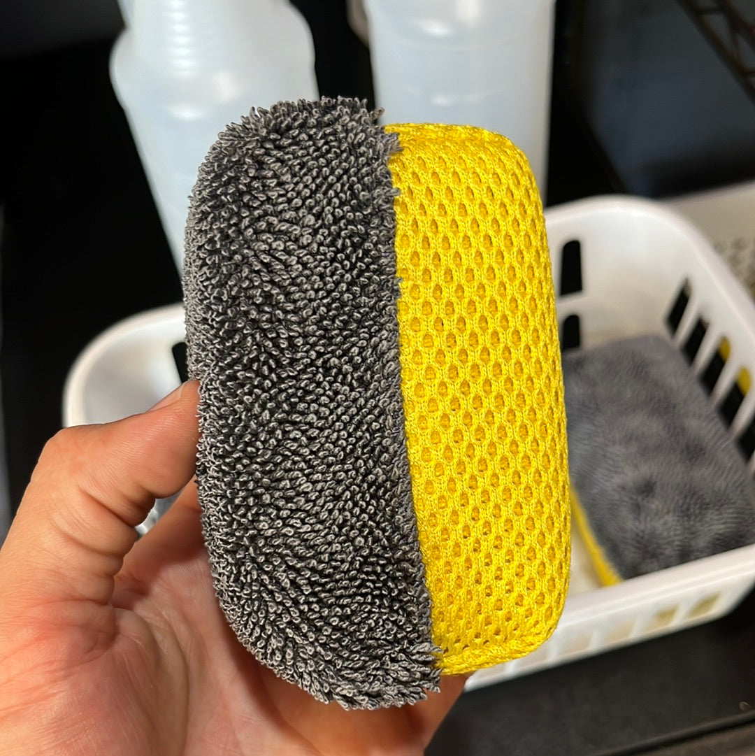 Microfiber Coating Applicator Sponge with Plastic Barrier