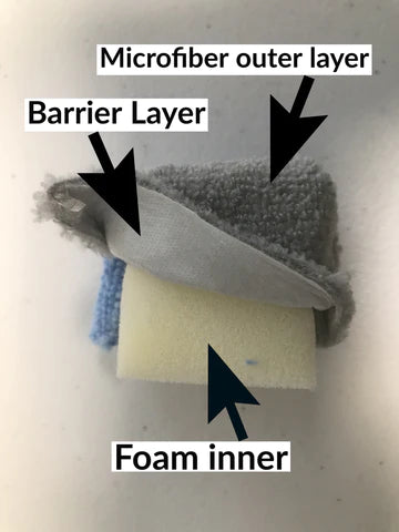 Mini [Saver Applicator Terry] Microfiber Coating Applicator Sponge with Plastic Barrier - Autofiber